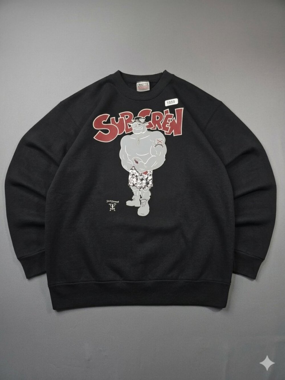 Vintage 90s Oneita Power Sweats Sub Crew Crewneck Sweatshirt Black XL Made USA